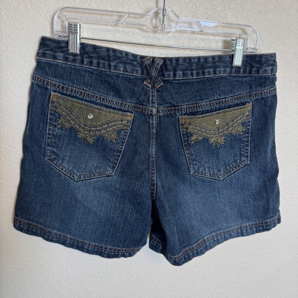 Y2K Retro Faded Glory Mom Shorts Size 12 Blue Denim